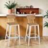 Set of 2 Bar Height Stools, Bar Stools, Tall Barstools with Back