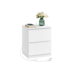 KAILYN Collection - Nightstand with Charging Station Cloud White