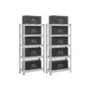 Heavy duty metal storage shelf with adjustable shelves Silver