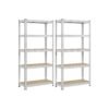 Heavy duty metal storage shelf with adjustable shelves Silver