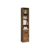 Tall Wooden Bookcase with Door Rustic Brown