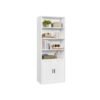 Tall Wooden Bookcase with Door Cloud White