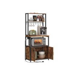 Kitchen bakers rack with power outlet