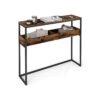 Entryway console table with semi open compartments