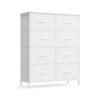 Chest of Drawers 8 Fabric Drawers Storage Unit Cloud White and Snow White