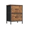 2-drawer bedside table with fabric storage