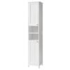 Slim Storage Cabinet with Adjustable Shelves, Tall Freestanding Bathroom Organizer, Modern