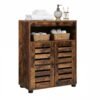 4-Tier Storage Shelf with Adjustable Board, Louver Doors, Compartments