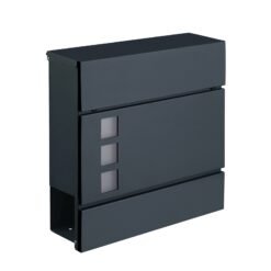 Modern Mailbox, Lockable Wall-Mounted Post Letter Box with Newspaper Holder, Easy to Install