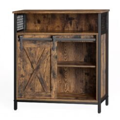 Buffet Cabinet, Sideboard with Open Compartment, Sliding Barn Door