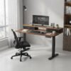 Electric Standing Desk with Power Outlet, 120 x 60 x (72-120) cm, Adjustable Height
