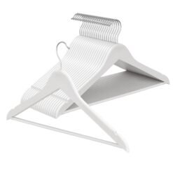 Set of 20 Clothes Hangers, Solid Birch Wood, 360° Swivel Hooks