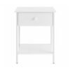 Bedside Table with Drawer and Shelf, Modern End Table, Steel Frame