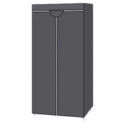 Foldable Fabric Wardrobe With Hanging Rail, Portable Closet Organizer for Clothes, Bags