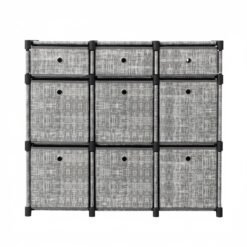 Cube Storage Shelf, 9-Drawer Bookcase, Closet Organiser for Living Room