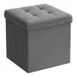 Set of 2 Storage Ottomans, 30 cm Foldable Foot Rest Stools, Cube Ottomans with Storage