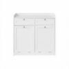 Laundry Hamper Cabinet, 2 Removable Baskets with Handles, Bathroom Storage Drawers
