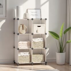 6 Cube Modular Cube Storage Organiser with Feet, Shoe Rack, for Living Room