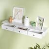 Floating Shelf with 3 Drawers, Wall Storage Unit, White