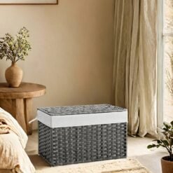 105L Storage Bin, Foldable Storage Basket with Lid and Handle
