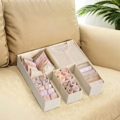 Dresser Drawer Organizer, Set of 6, Foldable Fabric Storage Bins for Socks