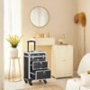 Makeup Trolley, Makeup Case on Wheels, Beauty Trolley with 2 Drawers
