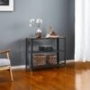 3-Tier Narrow Console Table, Entryway Table with Storage Shelf, for Bedroom