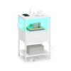 BELLAH Collection - Bedside Table with Charging Station Cloud White