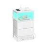 BELLAH Collection - Bedside Table with Charging Station Cloud White