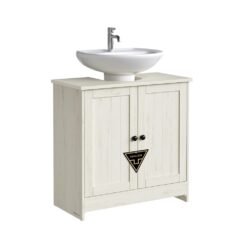 Bathroom Under Sink Cabinet Superfast Toolless Assembly Rustic White