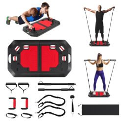Push up Board Set with Elastic Strings for Men and Women-Black