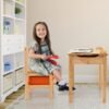Kids Table and Chair Set with Hidden Space and Hook-Natural