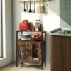 Industrial Kitchen Storage Cabinet for Dining Living Room -Rustic Brown