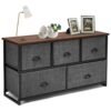 Fabric Drawer Cabinet for Wardrobe, Bedroom, Living Room-Black & Grey