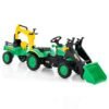 3-in-1 Kids Ride On Pedal Excavator with Detachable Trailer-Green