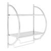 Wall Mounted Bathroom Shelves with Towel Holder-Silver