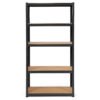 5-Tier Storage Rack with Boltless Shelving and Adjustable Shelves-Black