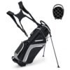 Golf Stand Bag wIth 14 Way Top Dividers 6 Pockets Cooler Bag Dual Strap and Rain Hood-Grey