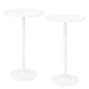 Round Bar Table with Adjustable Height and Metal Base Set of 2-White