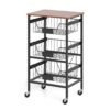 4/5-Tier Kitchen Storage Cart with Wooden Top and DIY Chalk Labels-4-Tier