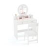 Kids Vanity Set with Open Shelf and 4 Storage Drawers-White