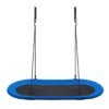 150 cm Oval Swing with Height-Adjustable Rope for Outdoor Indoor-Blue