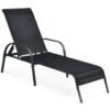Versatile Chaise Lounge Chair with 5 Adjustable Positions Iron Construction-Black
