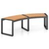 Acacia Wood Fire Pit Bench with Slatted Seat Metal Legs-1 Pack