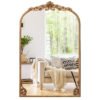 Antiqued Gold Wall Mirror with Baroque Ornate Frame-S