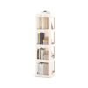 Foldable Rotating Bookshelf 4-Tier Revolving Bookshelf Tower-White