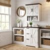 The Rustic Barn Collection - Bathroom Wall Cabinet and 3-Drawer Floor Cabinet costway