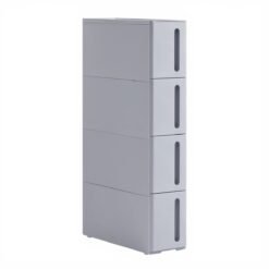 Narrow Trolley with 4 Drawers, Cabinet with Wheels for Kitchen Bathroom