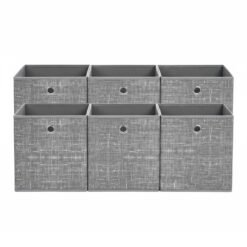 Set of 6 Foldable Cube Organizers, Fabric Storage Bins with Handles