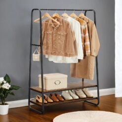 Clothes Rail with 2 Shelves, Clothes Rack